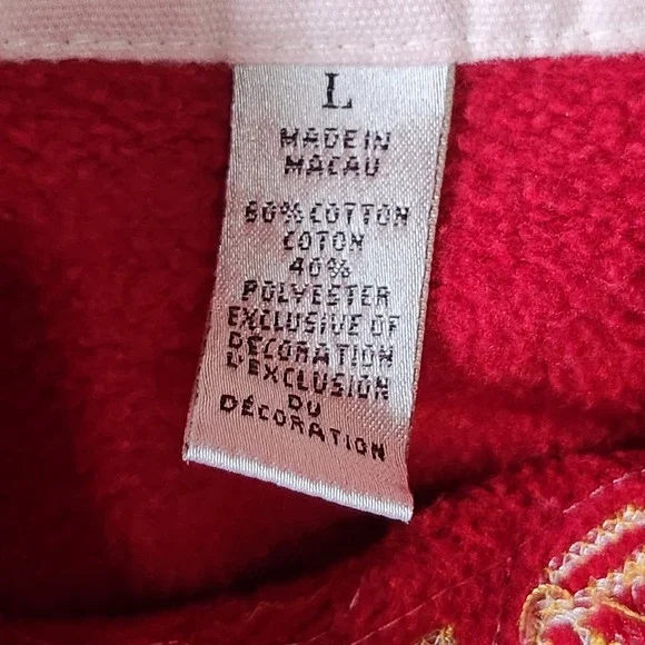 Abercrombie & Fitch Hoodie Womens‎ Large Red Authentic Vintage Sweatshirt Moose - Picture 6 of 13